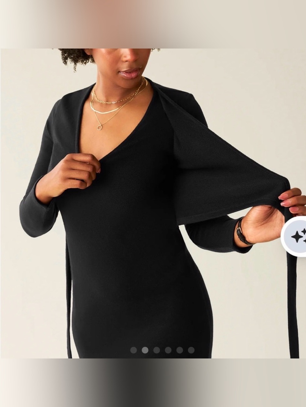 Kindred Bravely Black Long Sleeve Wrap Dress